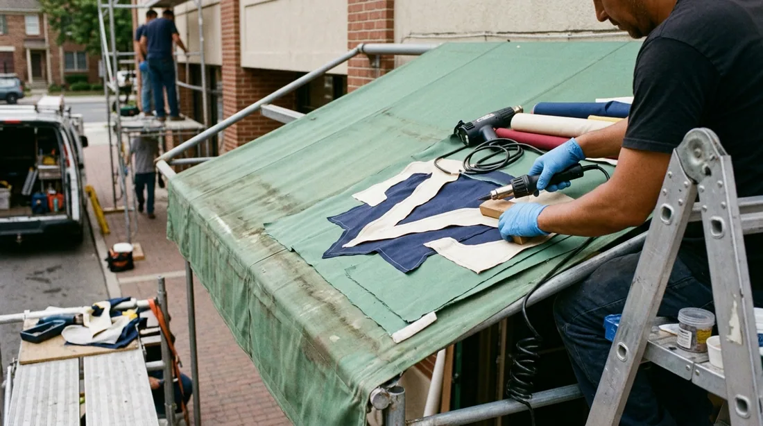 Painted, heat-applied vinyl, or sewn appliqué copy and logos — Greensboro, NC